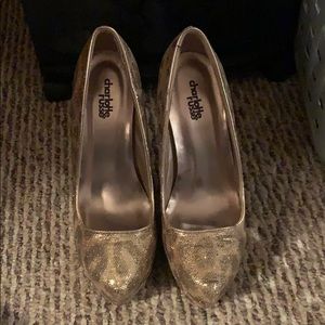 Gold cheetah stilettos